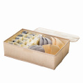 Hot sale washable cotton linen underwear storage box fabric folding drawer socks underwear storage box bra finishing